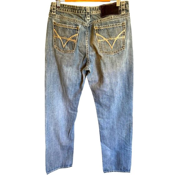 Rock & Roll Cowboy Relaxed Fit Straight Leg Jeans 33/38 Western Distressed Denim - Picture 1 of 9